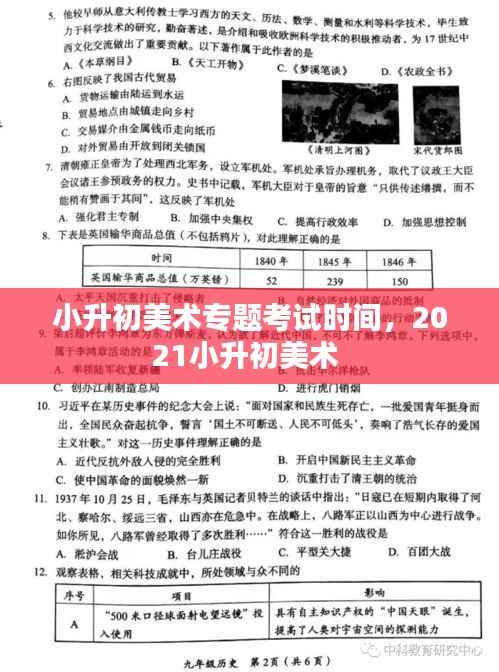 小升初美术专题考试时间,2021小升初美术